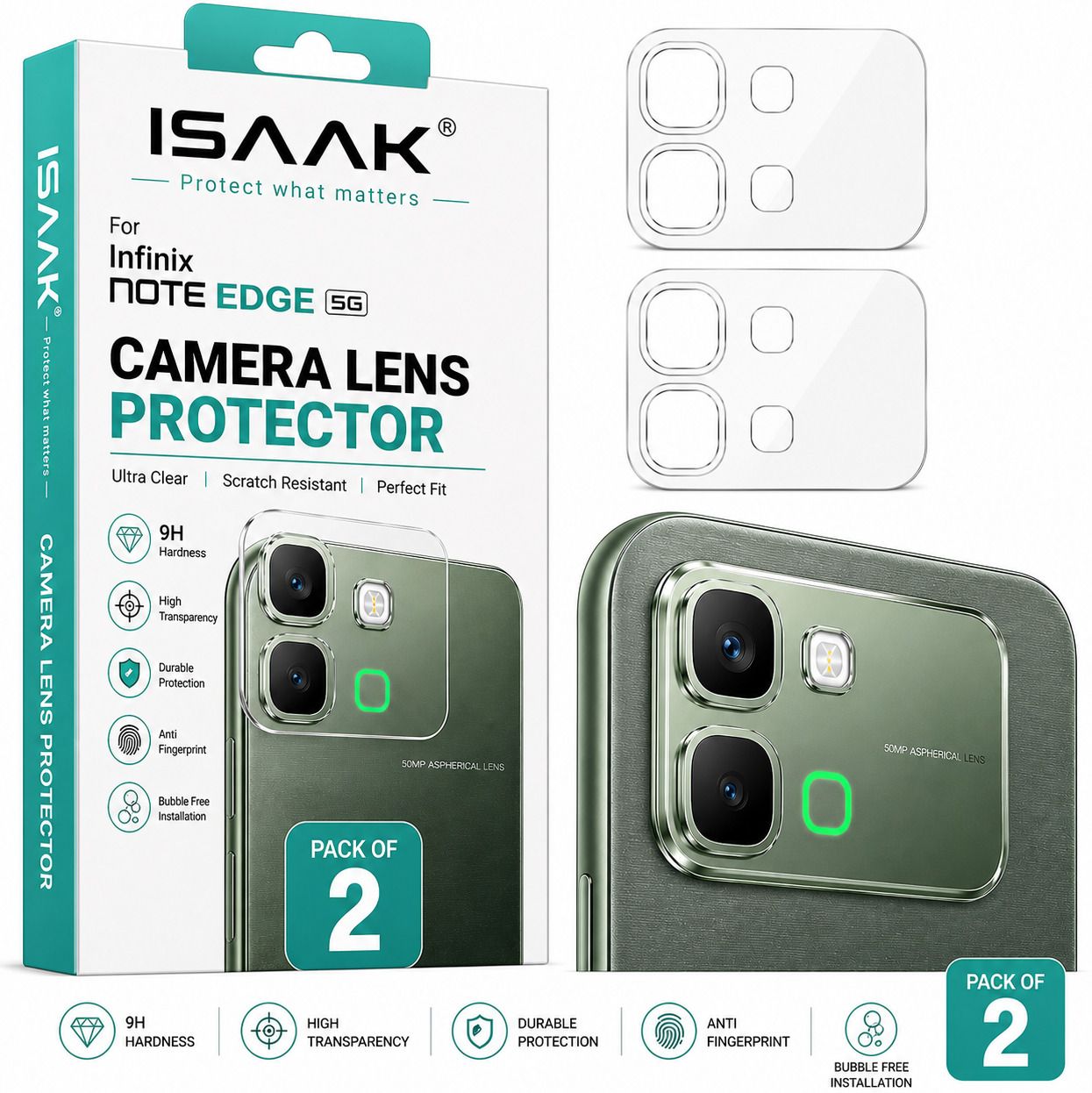 ISAAK Back Camera Lens Glass Protector for Infinix Note Edge 5G-image-20