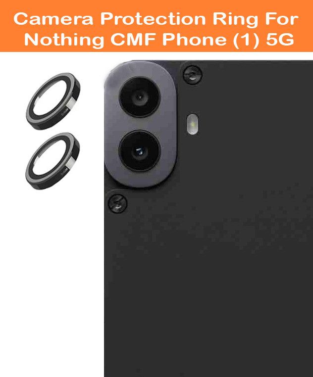KREZEE Back Camera Lens Glass Protector for Nothing CMF Phone (1) 5G [Black Metal Alloy Camera Ring with 9H Glass] Set of 1-image-49