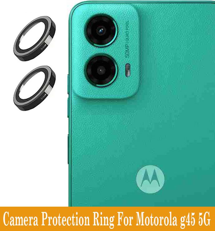 DC DEAL CLUES Back Camera Lens Glass Protector for Motorola g45 5G [Black Metal Alloy Camera Ring with 9H Glass] Set of 1-image-44