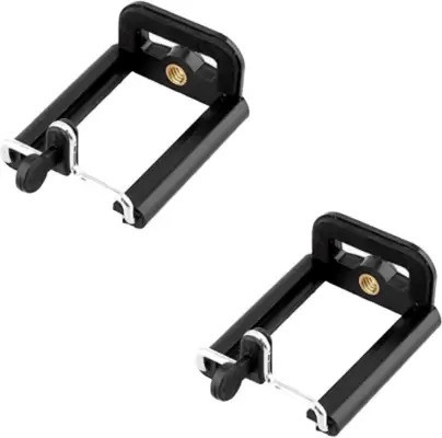 Moiz PACK OF 2 Clip Bracket Stand MOBILE Holder Adapter Mount For Monopod Mobile Holder image 1