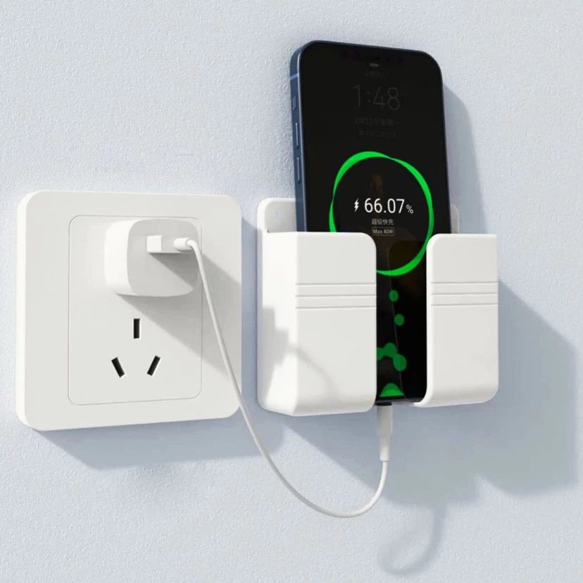 Expro Wall Charger Mobile Phone Holder Universal Hanging Stand(Pack of 1 White ) Mobile Holder-image-40