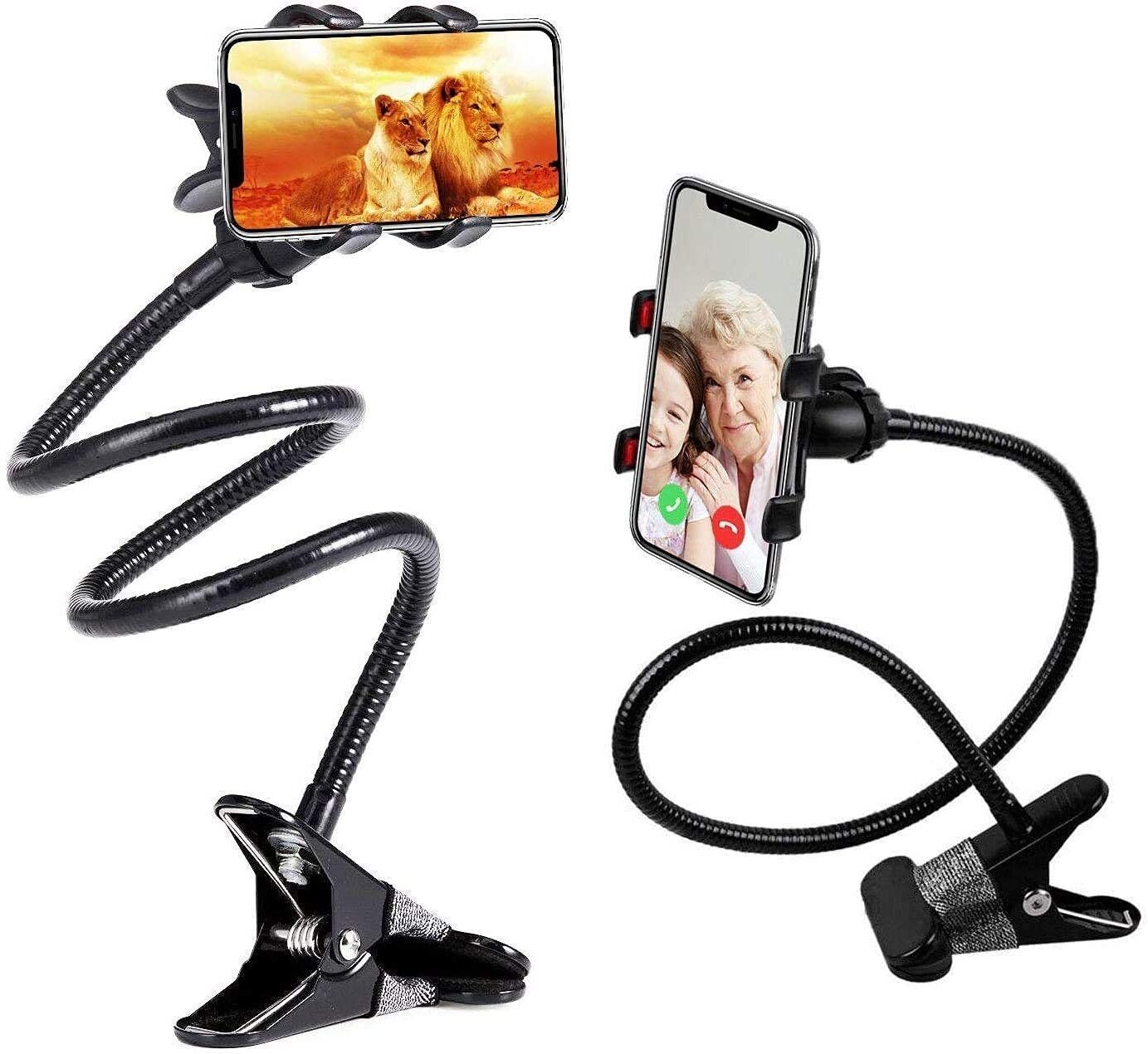 voltzen Universal Mobile Lazy Stand Gooseneck Flexible Holder Clamp for Bed Use Mobile Holder-image-1