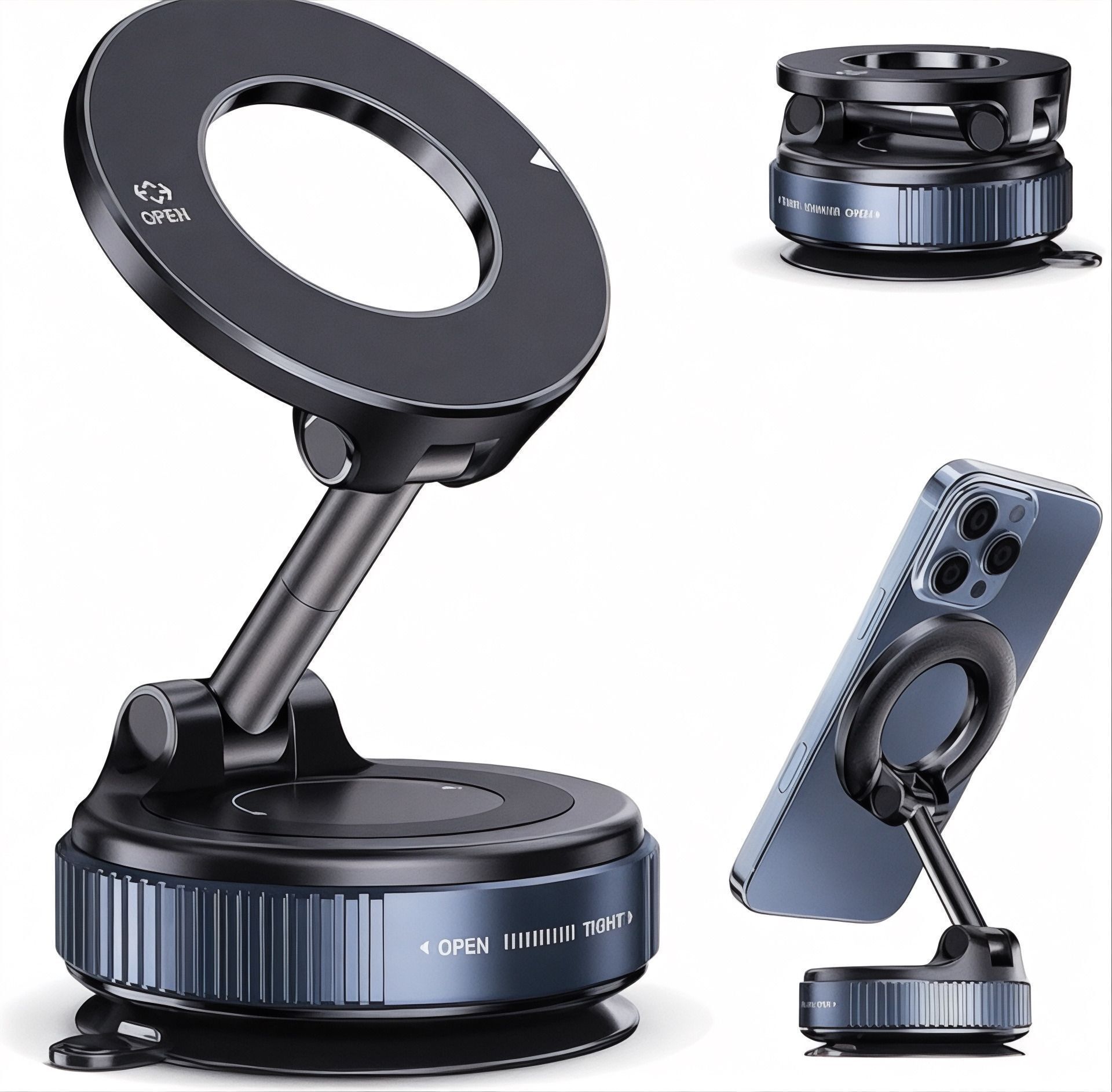 WIZMATE MagGrip Pro Magnetic Car Phone Holder | 360° Rotation | Dashboard Mount Mobile Holder-picture-11