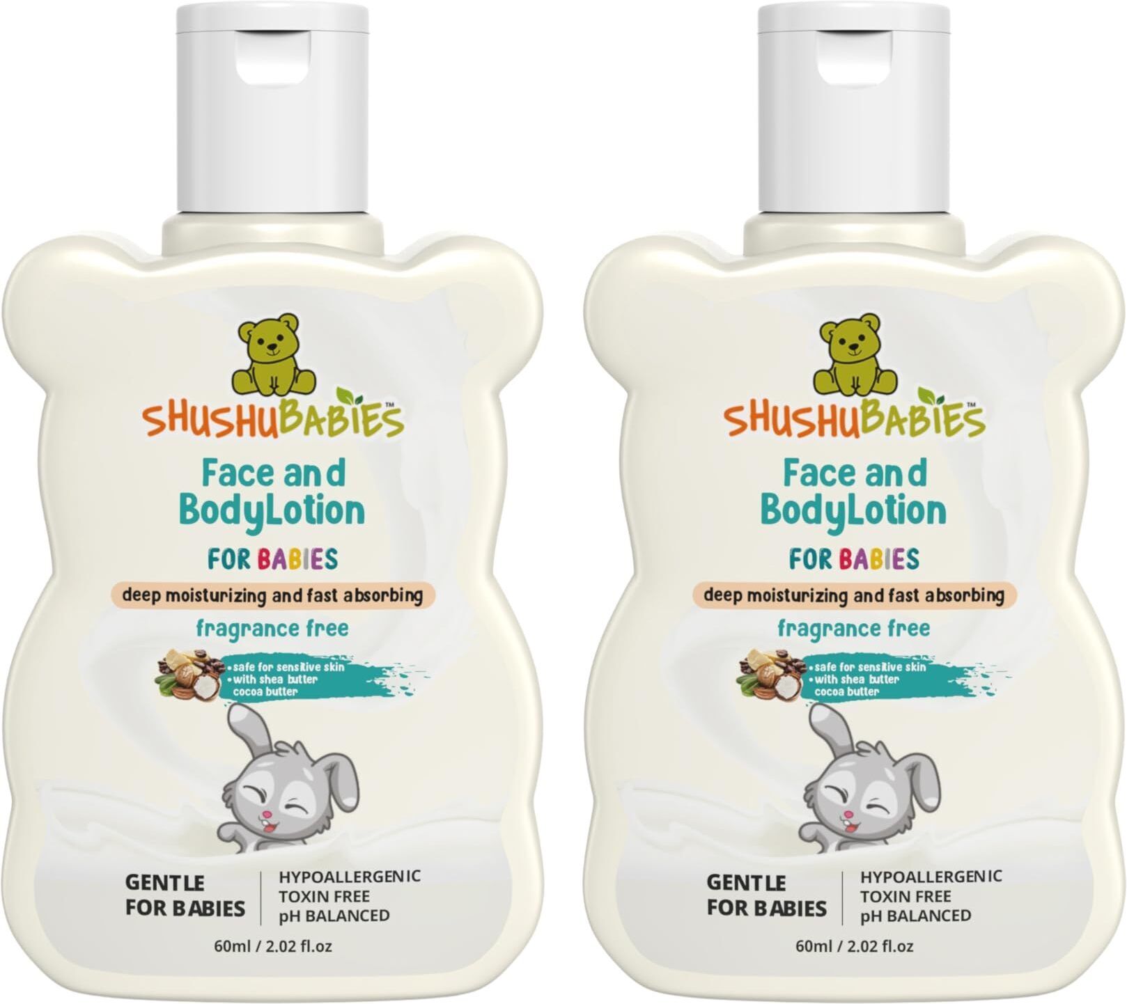 shushu babies Fragrance Free baby Face and Body Lotion | under 0-3 years | Pack of-2 (2x60ml)-picture-17