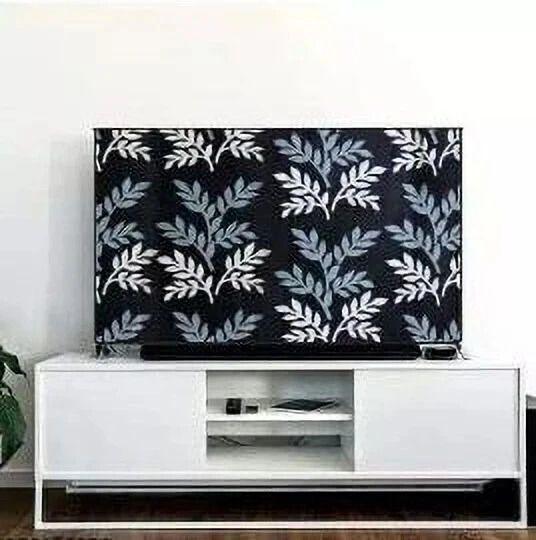 Kamat Décor for 32 inch (LG, Sony, Samsung, Sansui,Vu, Mi, Realme,TCL, Croma,Videocon, BPL,VW, OnePlus) - TV_32-blk-leaf-32inch-led-cover-image-48