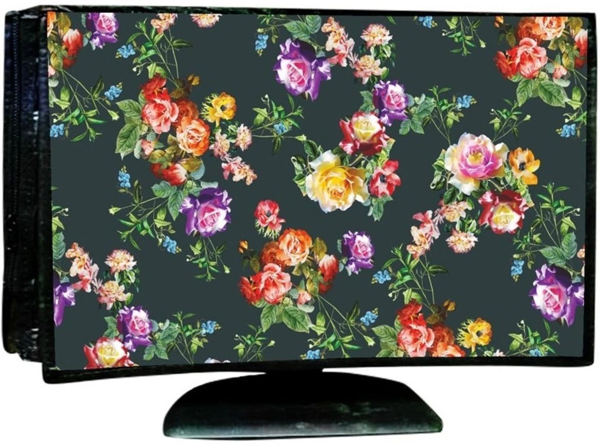 Acoma 21.5 In Computer Monitor Cover Printed Waterproof for 21.5 inch 24 In Computer Monitor Cover Printed Waterproof - Mntr-21-GRN-WHT-ROSE_A-image-45
