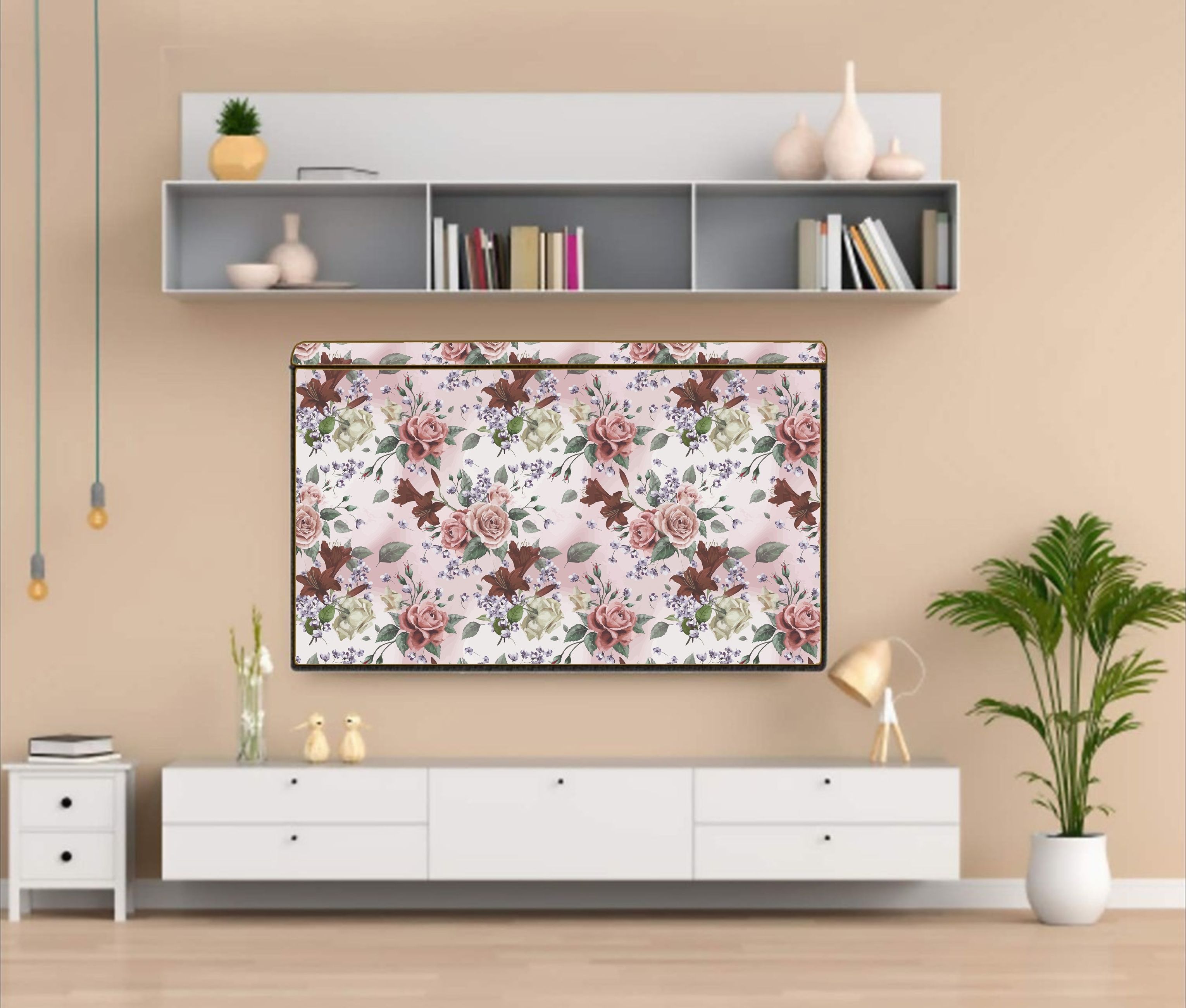 ATP 43 Inch LED/LCD Cover With Transparent Screen Layer for 43 inch LED/LCD- (Pink Rose Print)-image-24