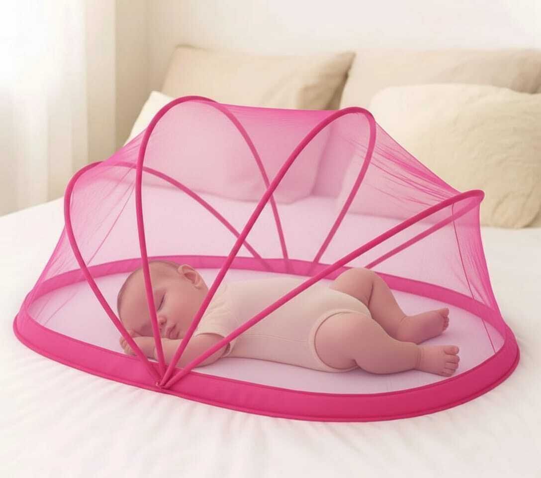 aasthanet Portable Popup Baby Mosquito Net – Foldable Infant Crib with Breathable Mesh Nylon Washable Kids Mosquito Net-picture-38
