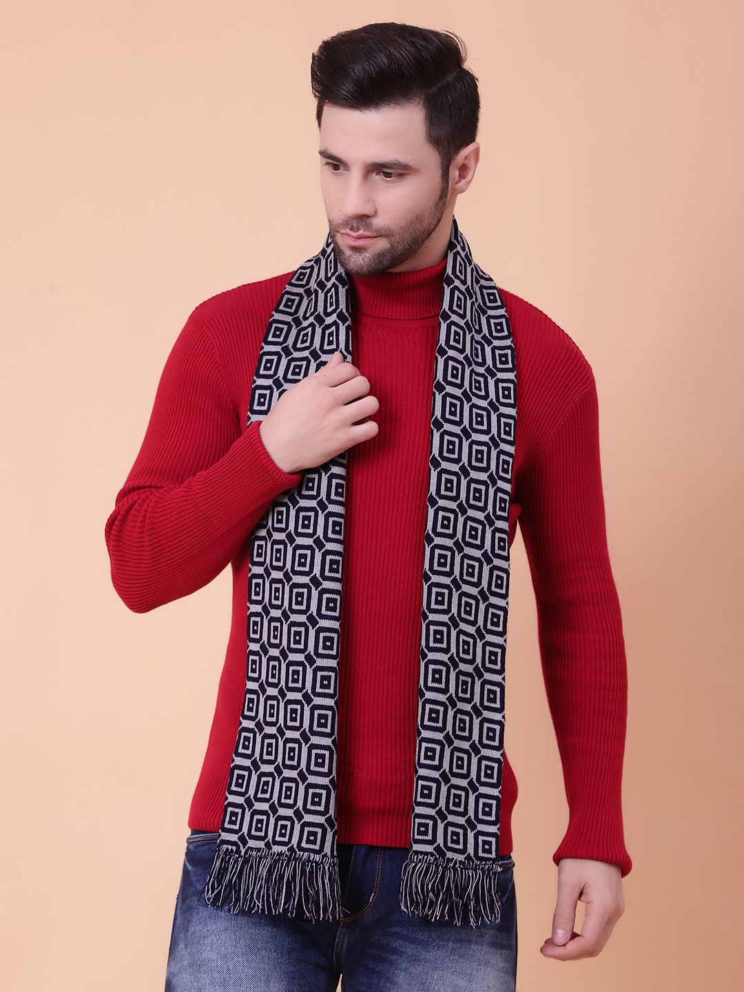 vesture Geometric Print Men Muffler-picture-32