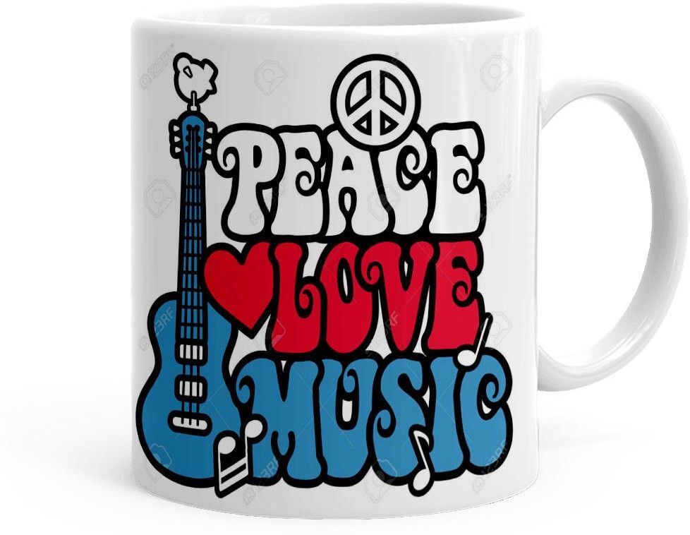 Peace Love Music Theme(kg-jan-09271P) Ceramic Coffee Mug-image-31