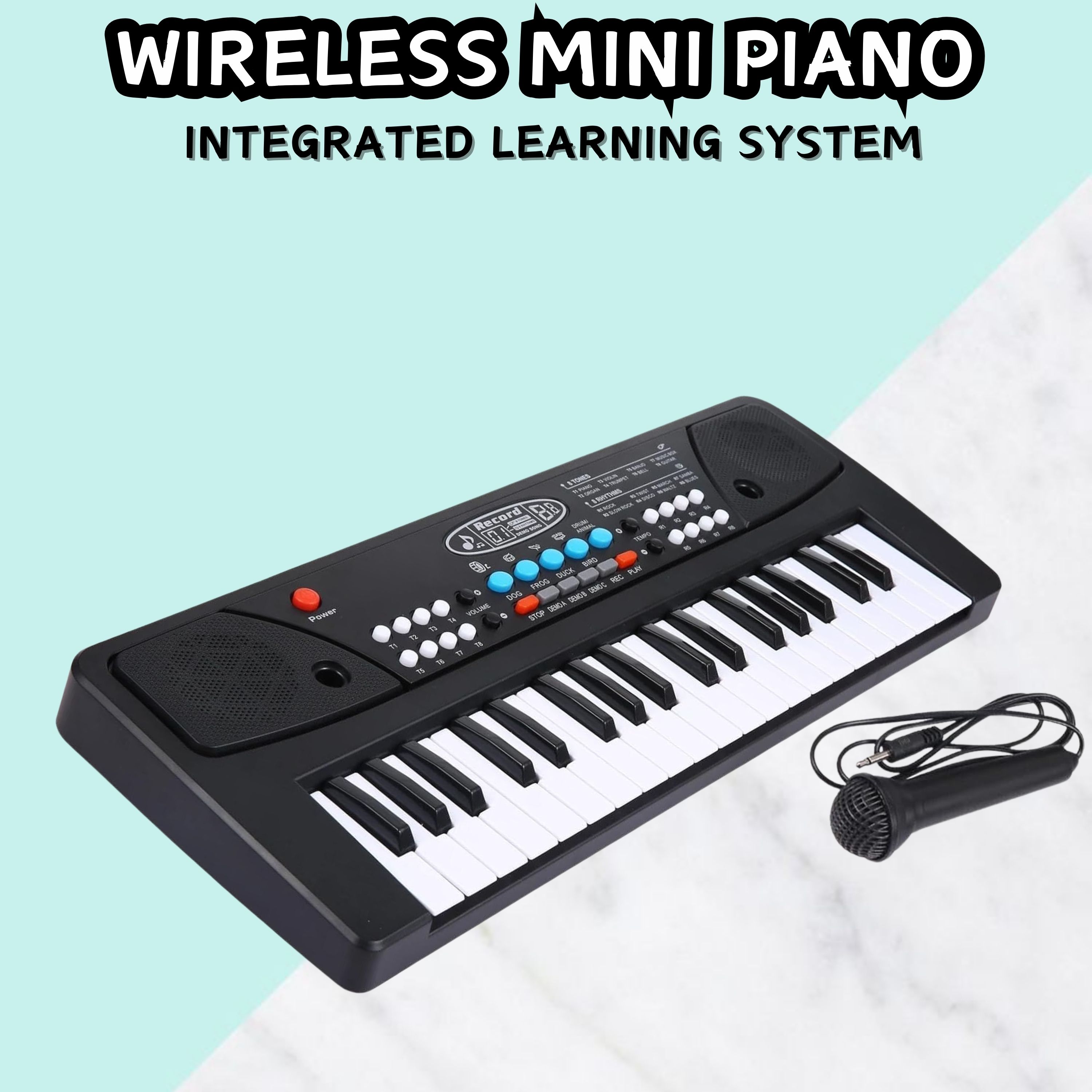 sacro (Piano Keyboard) Toy with 37 Key, Recording and Mic, Adapter for DC Power F201 (Piano Keyboard) Toy with 37 Key, Recording and Mic, Adapter for DC Power F201 Analog Portable Keyboard-picture-40