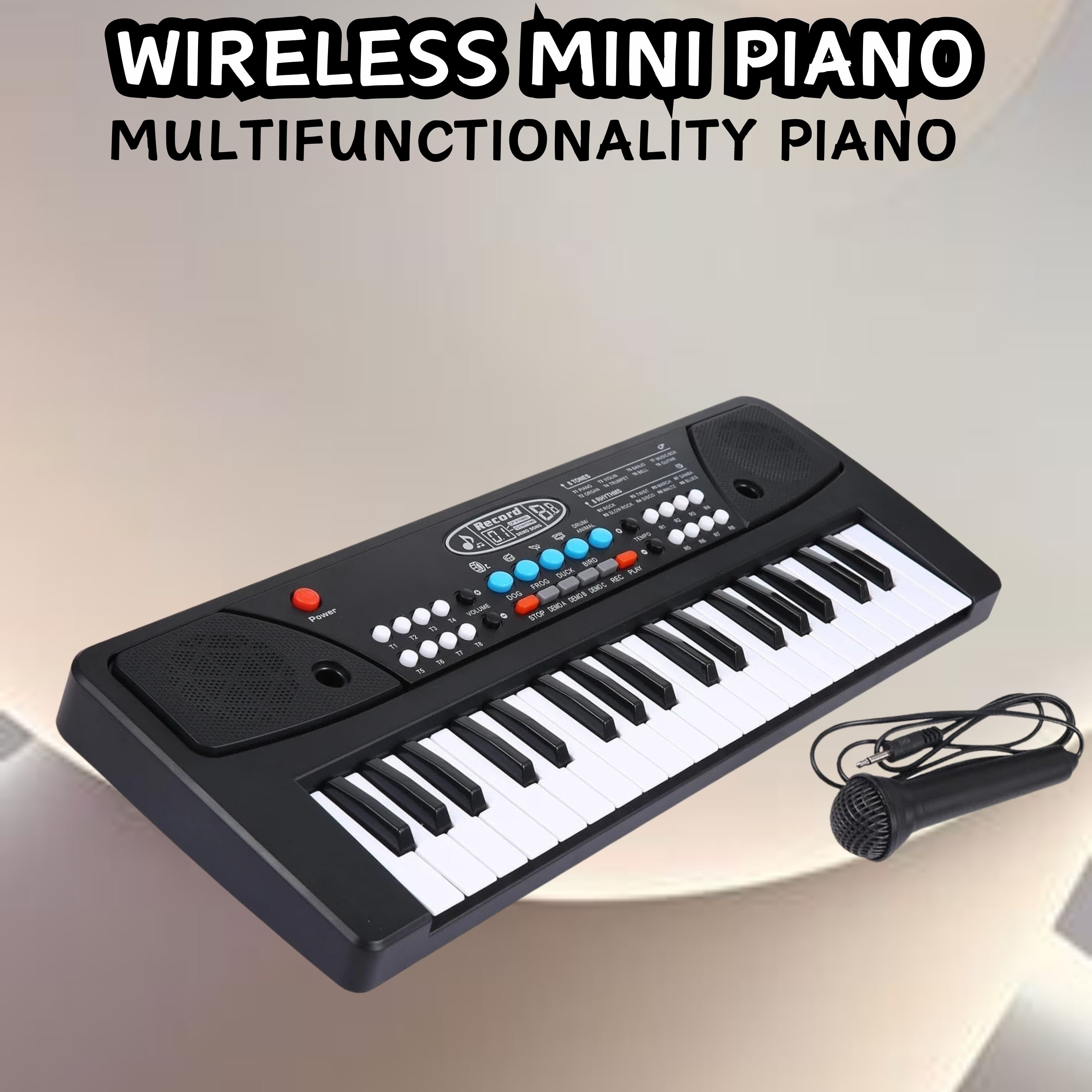 sacro (Piano Keyboard) Toy with 37 Key, Recording and Mic, Adapter for DC Power F169 (Piano Keyboard) Toy with 37 Key, Recording and Mic, Adapter for DC Power F169 Analog Portable Keyboard-picture-32