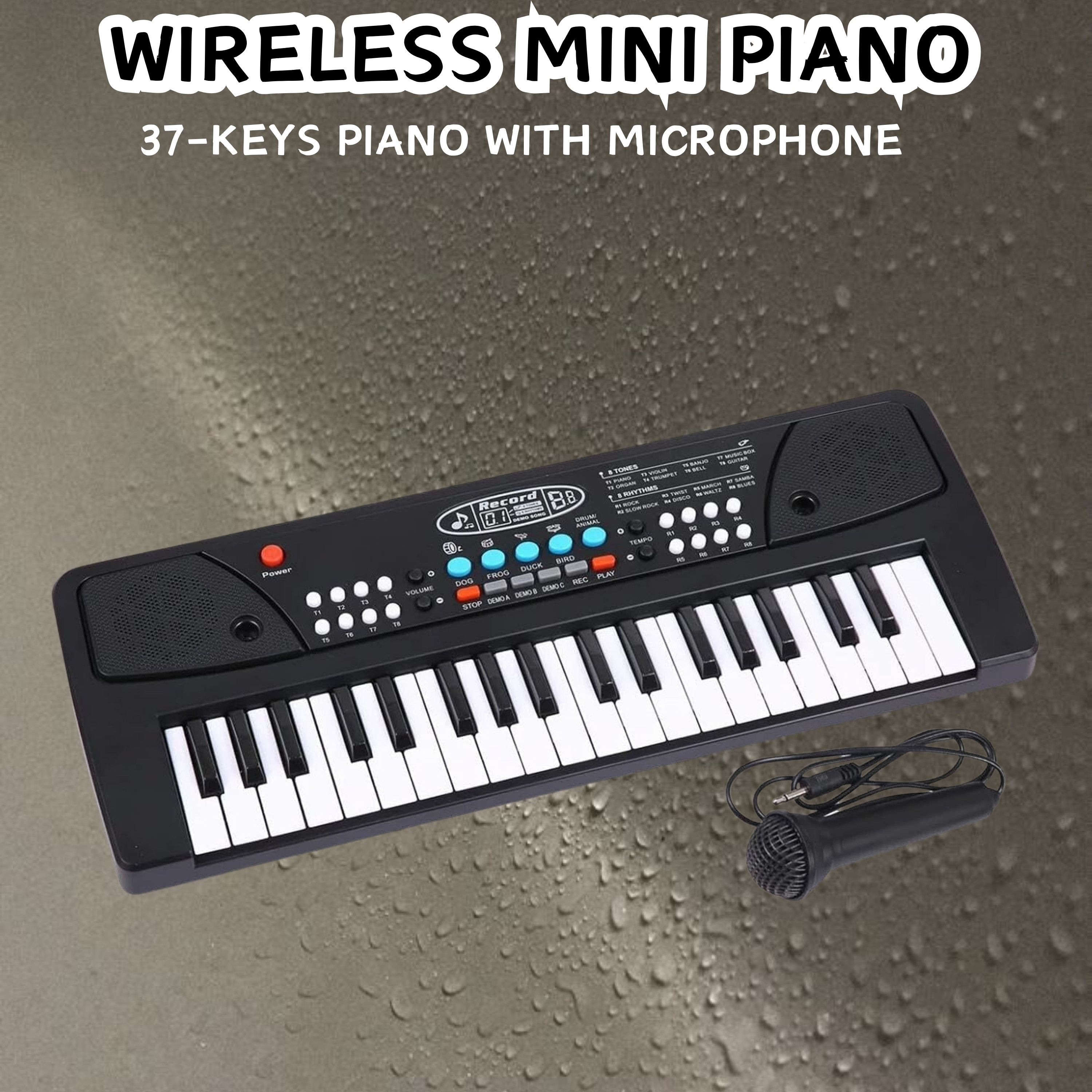 sacro (Piano Keyboard) Toy with 37 Key, Recording and Mic, Adapter for DC Power E374 (Piano Keyboard) Toy with 37 Key, Recording and Mic, Adapter for DC Power E374 Analog Portable Keyboard image 1