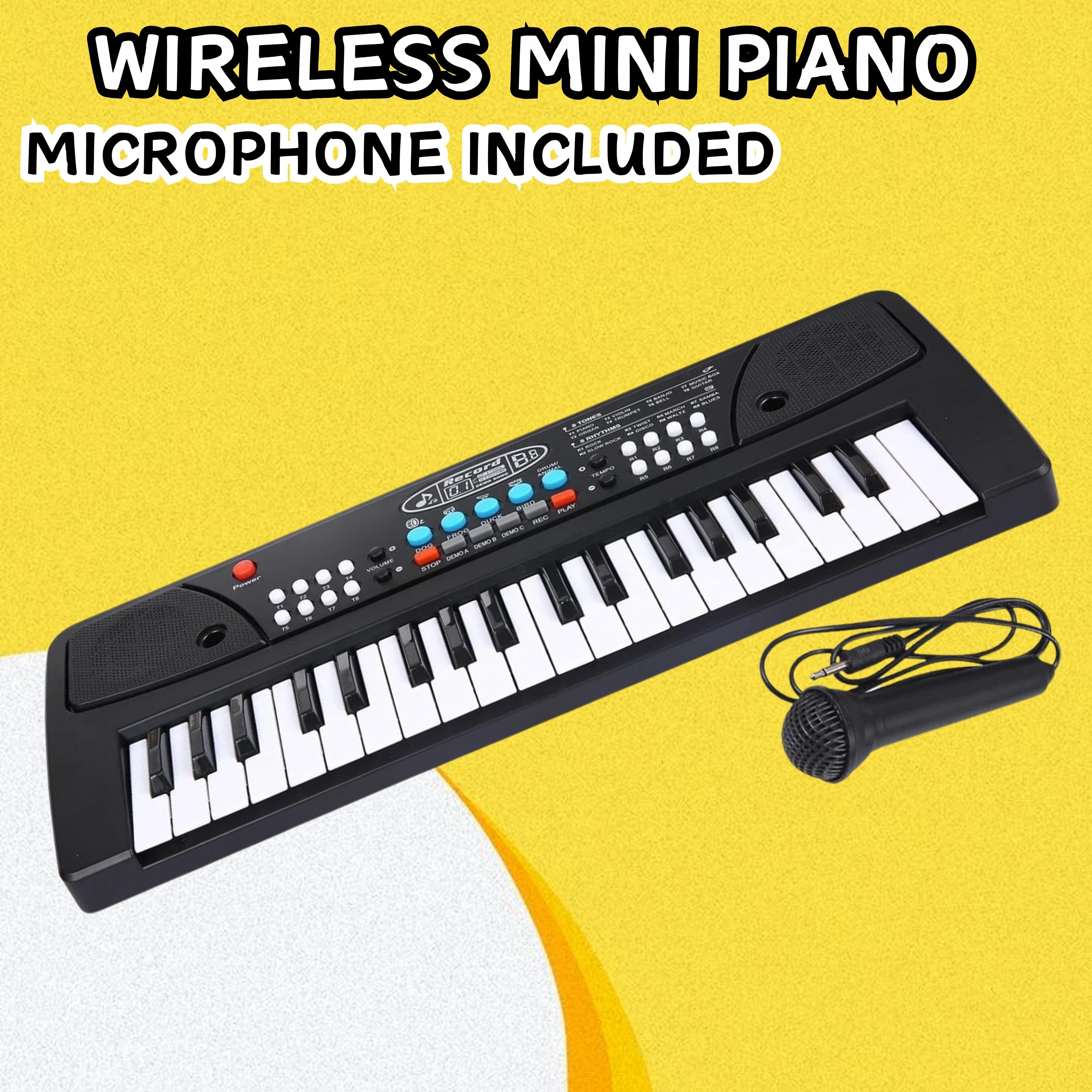 frony (Piano Keyboard) Toy with 37 Key, Recording and Mic, Adapter for DC Power C11 (Piano Keyboard) Toy with 37 Key, Recording and Mic, Adapter for DC Power C11 Analog Portable Keyboard-picture-44