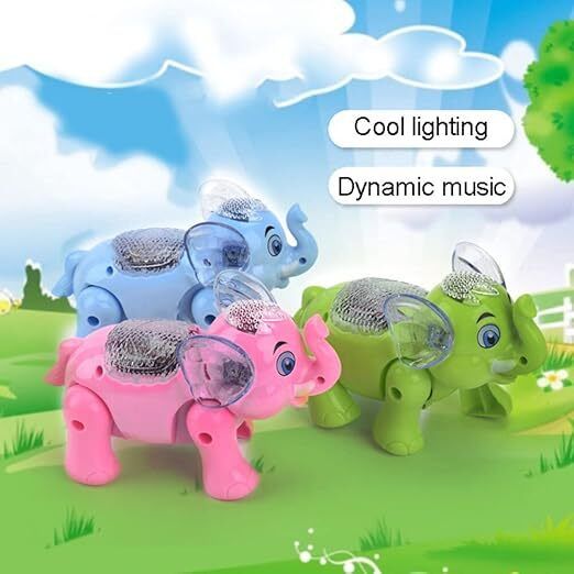 Funny Clever Walking Elephant Toy Battery Operated for Kids (Random Color)-image-47