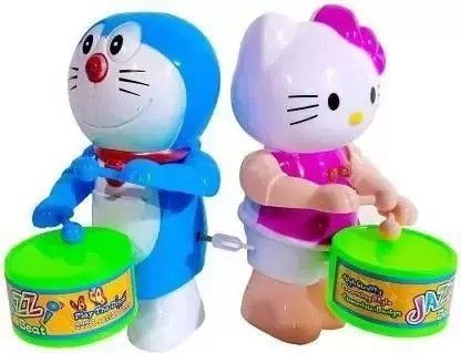 Dancing Musical Drum Toy Key Operated - Fun Toy for Kids (Hello Kitty) Pack of 2-image-20