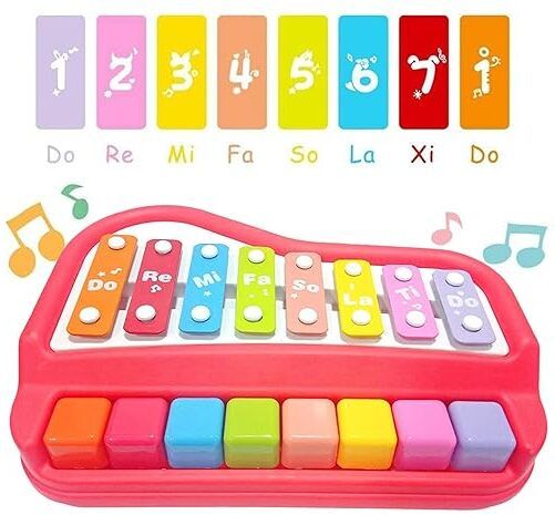countrylink Kid's 2 in 1 Piano Xylophone Musical with 8 Key Clear Tones with Music(1pcs)-picture-29