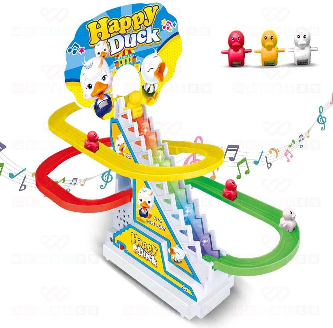 wembley Climbing Ducklings Race Track Set Slide Escalator Toy with Light & Music for Kid-picture-42