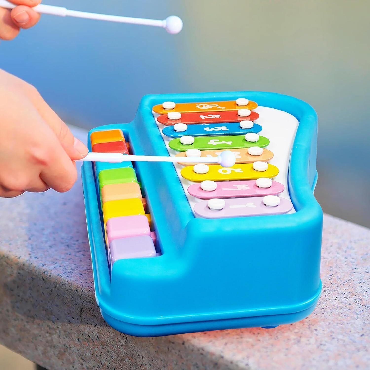 cubixie Xylophone/Piano for Babies | 2 Sticks | 8 Multi-Colored Keys-picture-37
