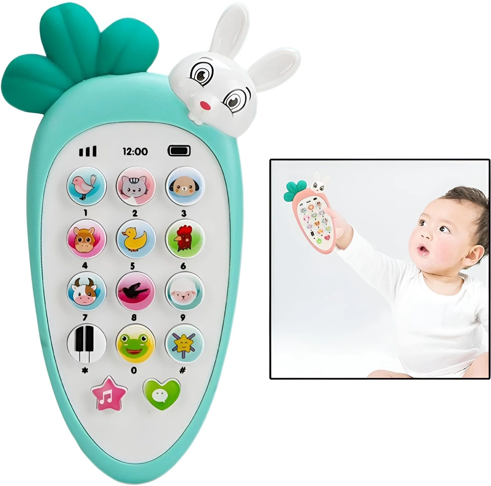 pluspoint MUSICAL MOBLIE PHONE CORDLESS BABY TOY WITH LIGHT REBBIT PHONE-picture-7