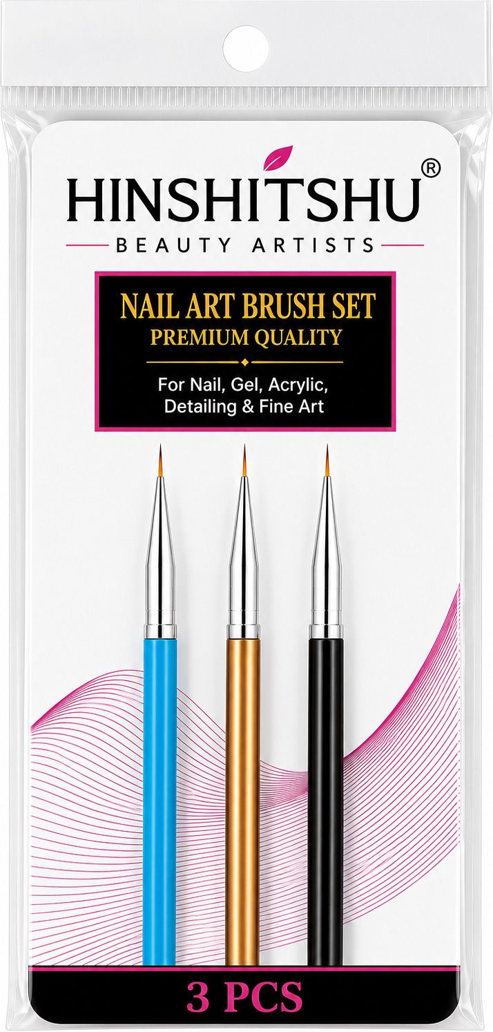 hinshitshu Premium Nail Art Brush 3pcs multicolour-picture-39