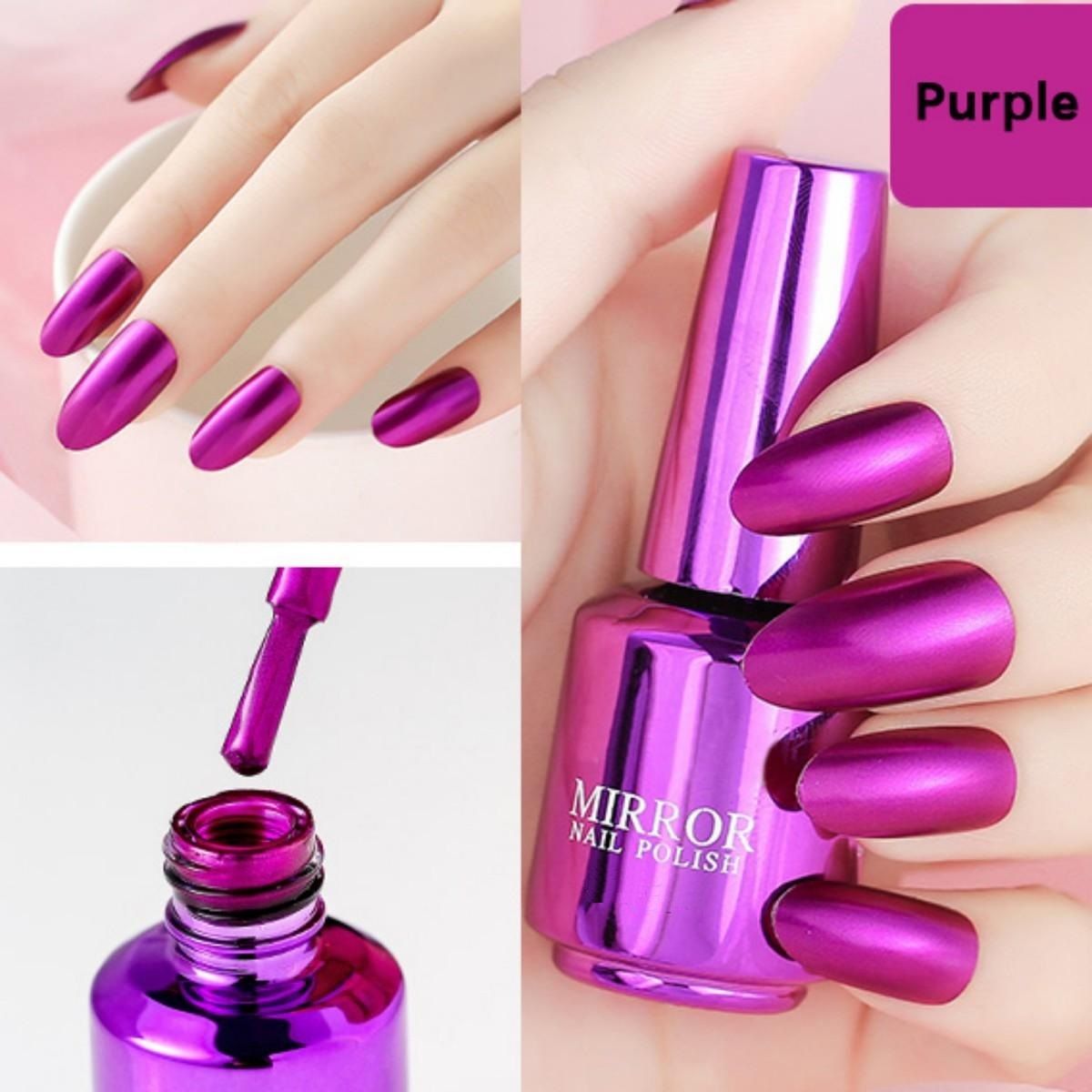 huzurlu Metallic Magic Mirror Effect Chrome Nail Art Polish Purple-picture-38