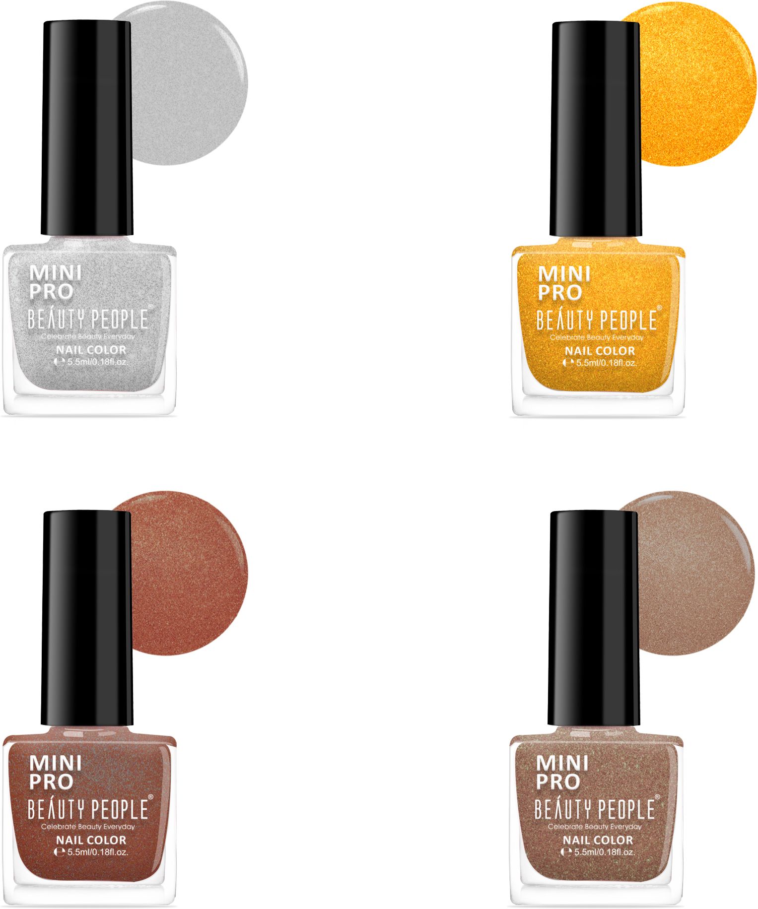 Mini pro nail polish, nail polish combo set of 4, Long Lasting & Quick Dry Multicolor-image-10