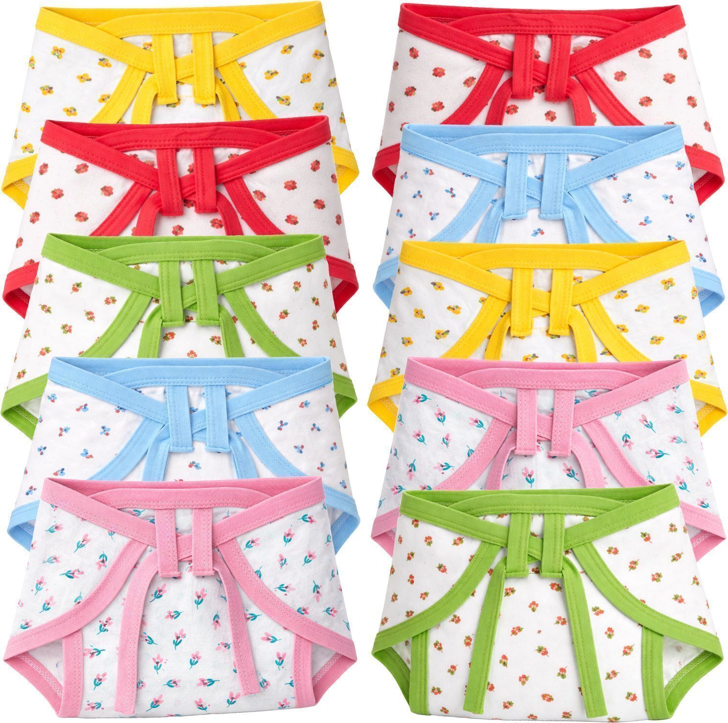 don care Baby Premium Quality Cotton Washable Reusable Nappy (Pack of 10,0-6 Month)-picture-42