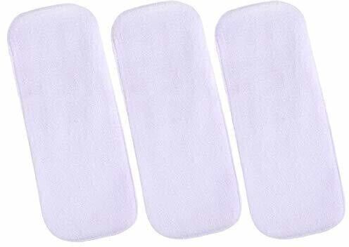 Dry Feel absorber Insert diaper liner for Adjustable, washable and reusable Cloth Diapers (Compatible with pocket diapers/cover diapers) Free size. Microfiber absorber - 5 layers (Pack of 3)
