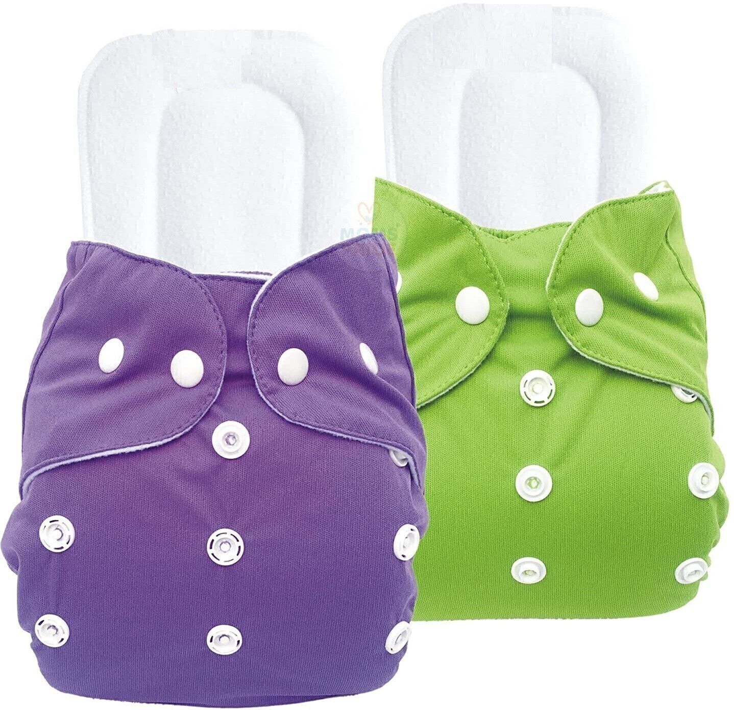 goodvibes Baby's Washable Reusable Adjustable 2 Cloth Diapers with 2 White Inserts-picture-11