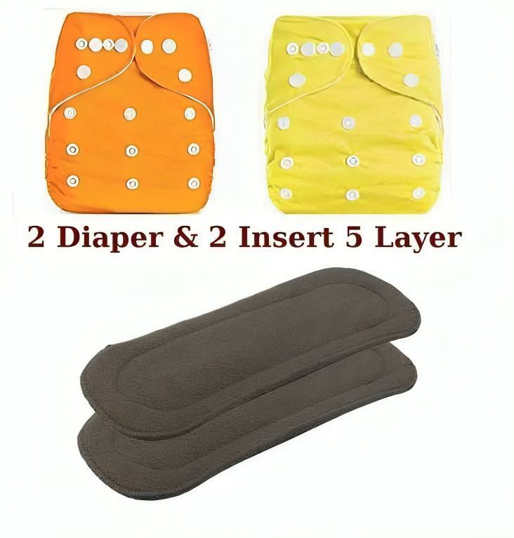 shukan BABY BEST DAILY USE WASHABLE 2 CLOTH DIAPERS AND 2 INSERT PADS ( ANTI-RASH)-picture-44
