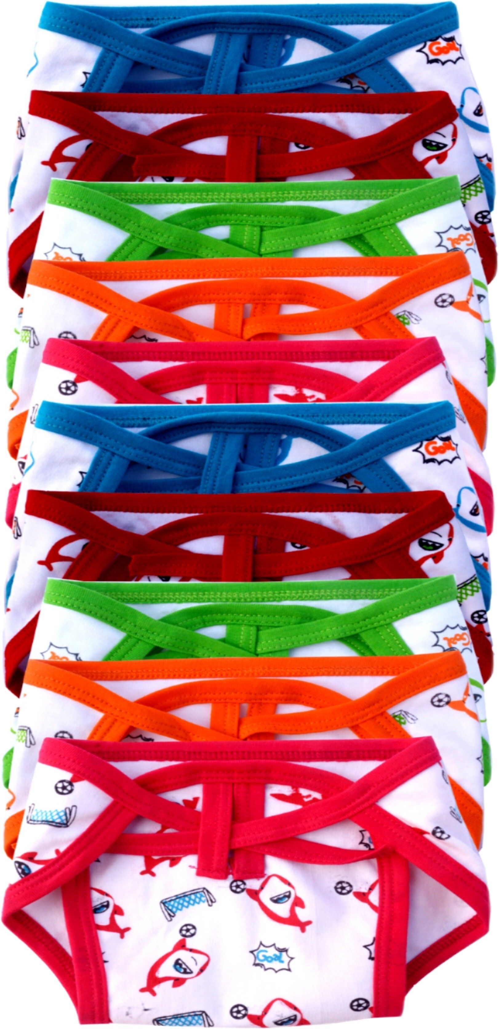 Baby Premium Quality Pure Cotton Washable Reusable Nappy (Pack of 10, 0-6 Month)