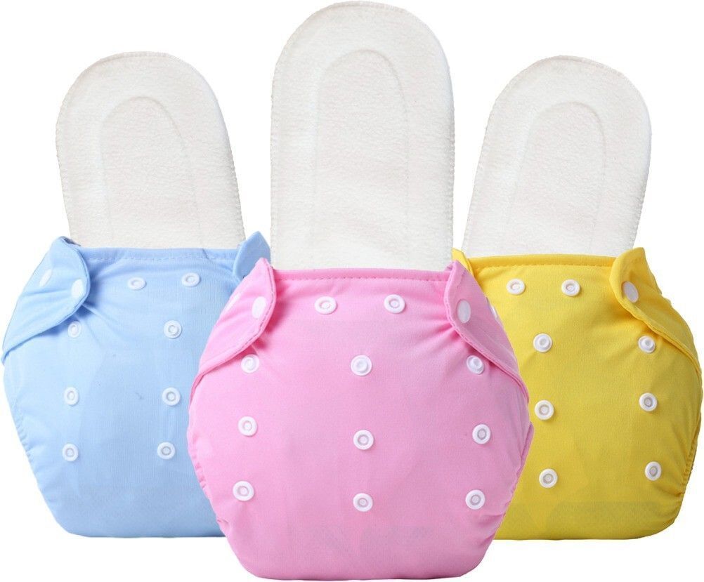 babepanda 100% Cloth Reusable, Washable Baby Diaper with White Inserts(PI+Y+SB)(Pack of 3)-picture-29