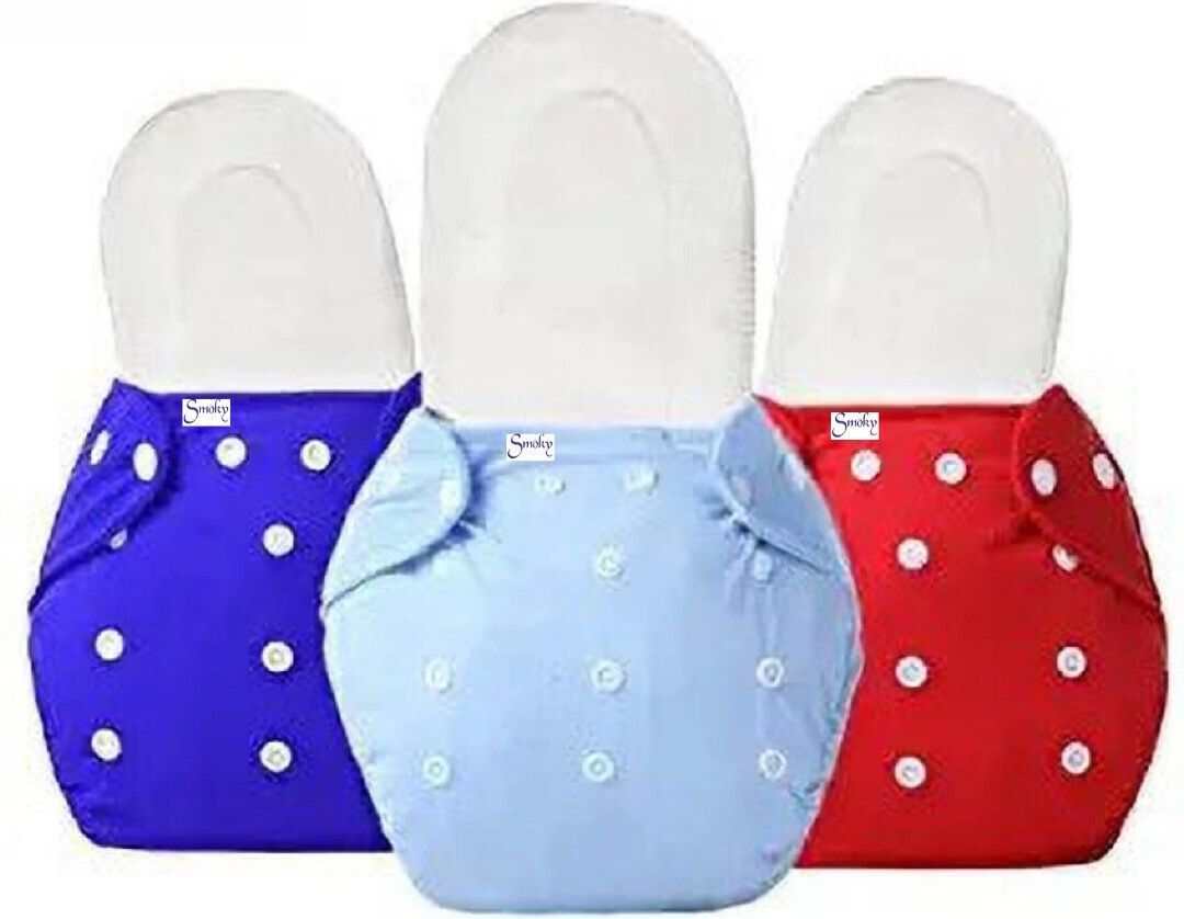 hotnewfashion Reusable Washable Cloth Baby Nappy Diaper Set with 3 Absorbent Inserts-picture-34