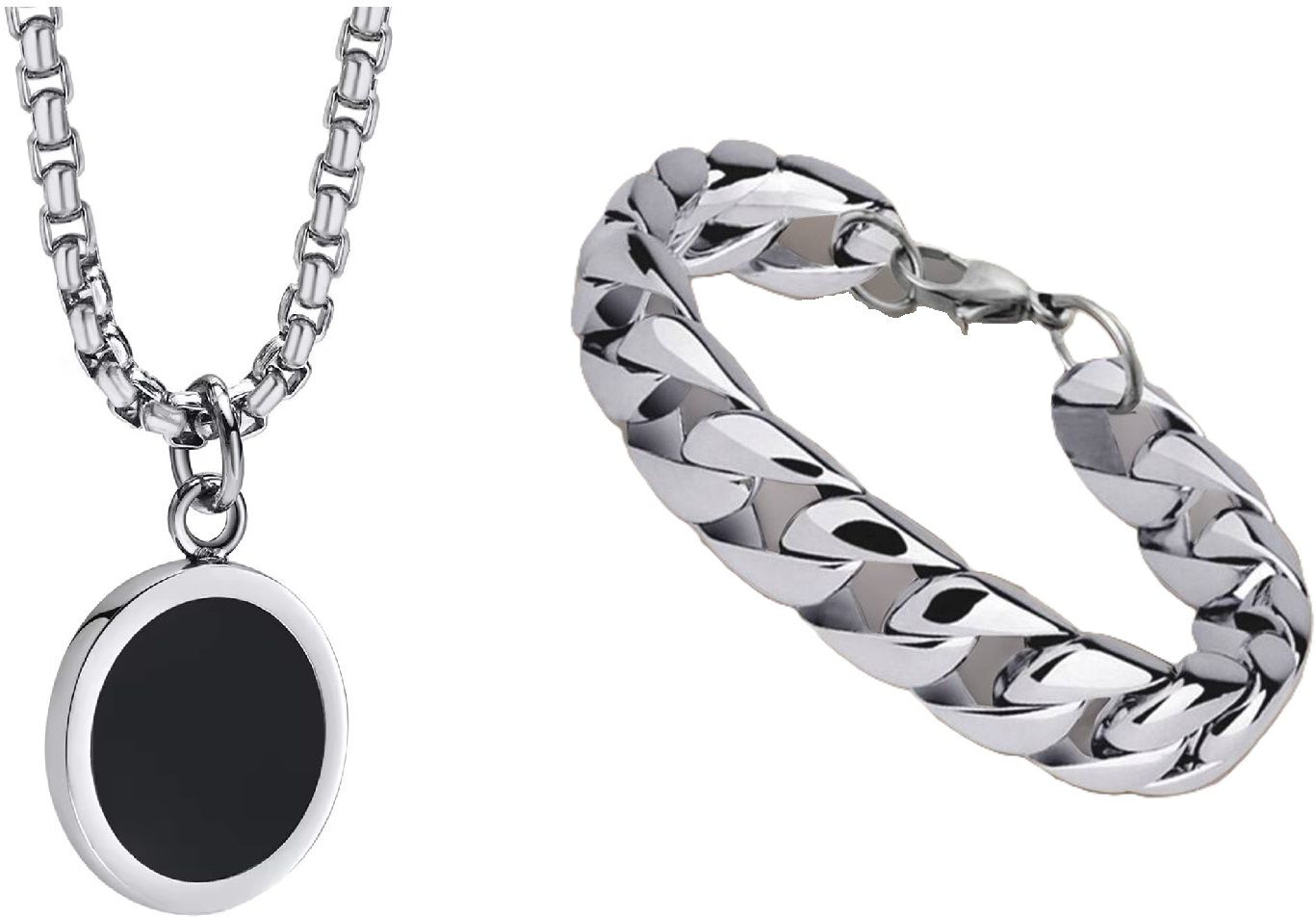 Silver, Stainless Steel Sterling Silver, Titanium Silver chain and bracelet Sterling Silver, Titanium Plated Silver, Stainless Steel Chain