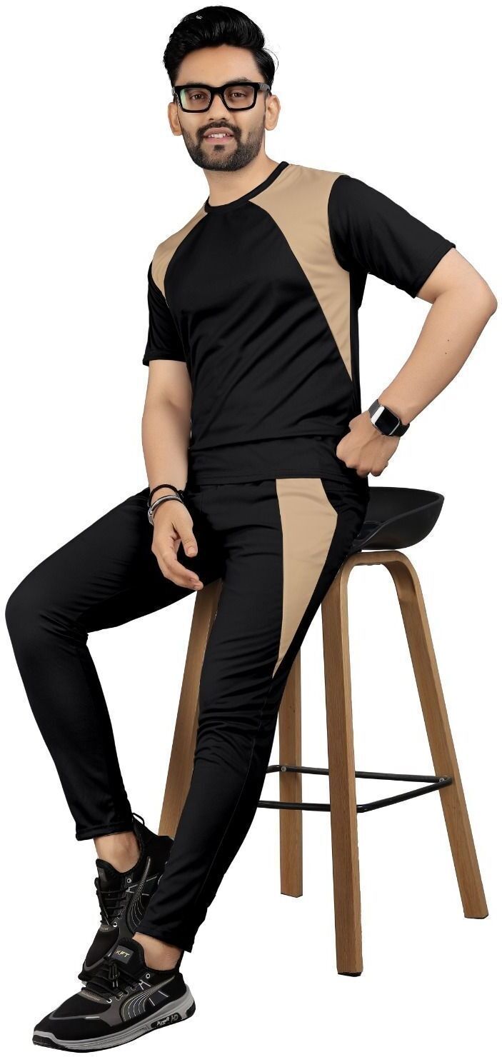 indyanash trend Men Night Suit Set Black Colorblock-picture-48
