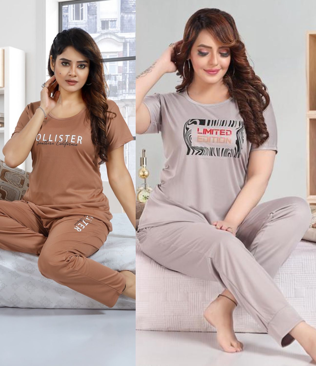 Women Night Suit Set Multicolor Printed