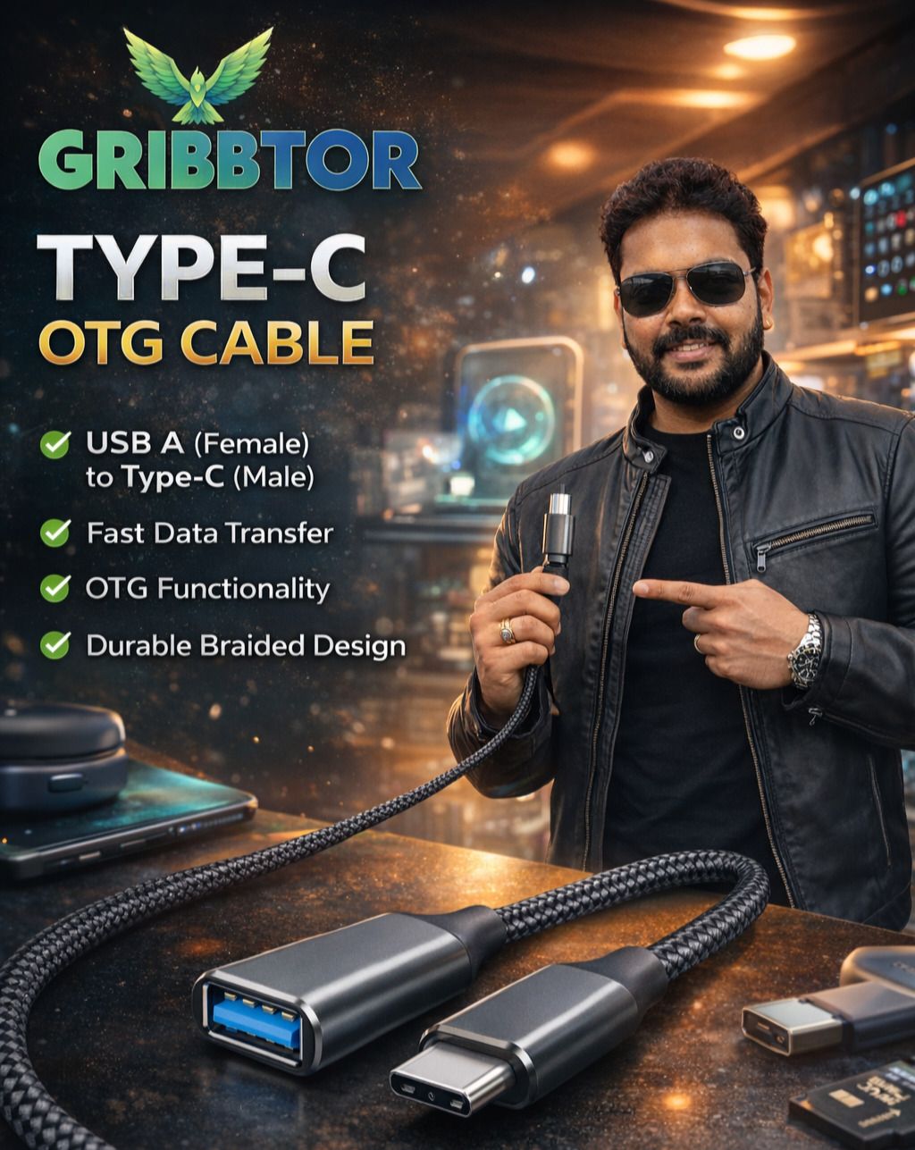 Gribbtor USB Type C OTG Adapter-picture-20