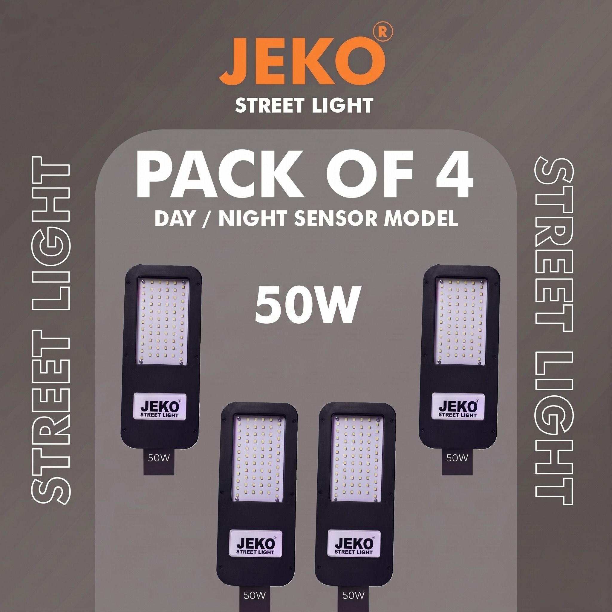 50W LED Street Light with Intelligent Day/Night Sensor | IP65 Waterproof Outdoor Lighting Fixture Street Light Outdoor Lamp-image-36