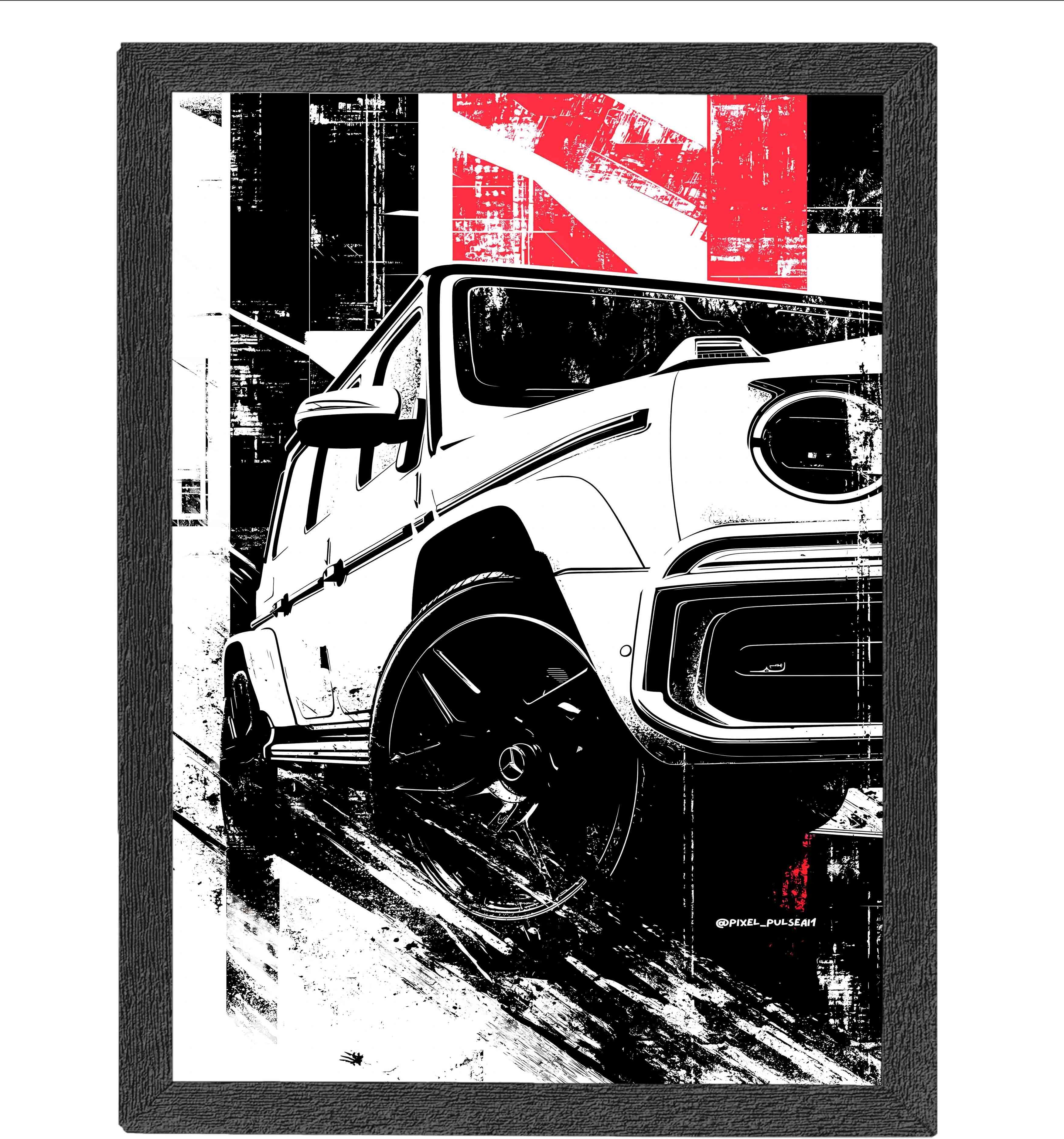 Luxury Sports Car Photo Frame Wall Mounted Painting | Modern Automotive Wall Art Digital Reprint 10 inch x 14 inch Painting-image-48