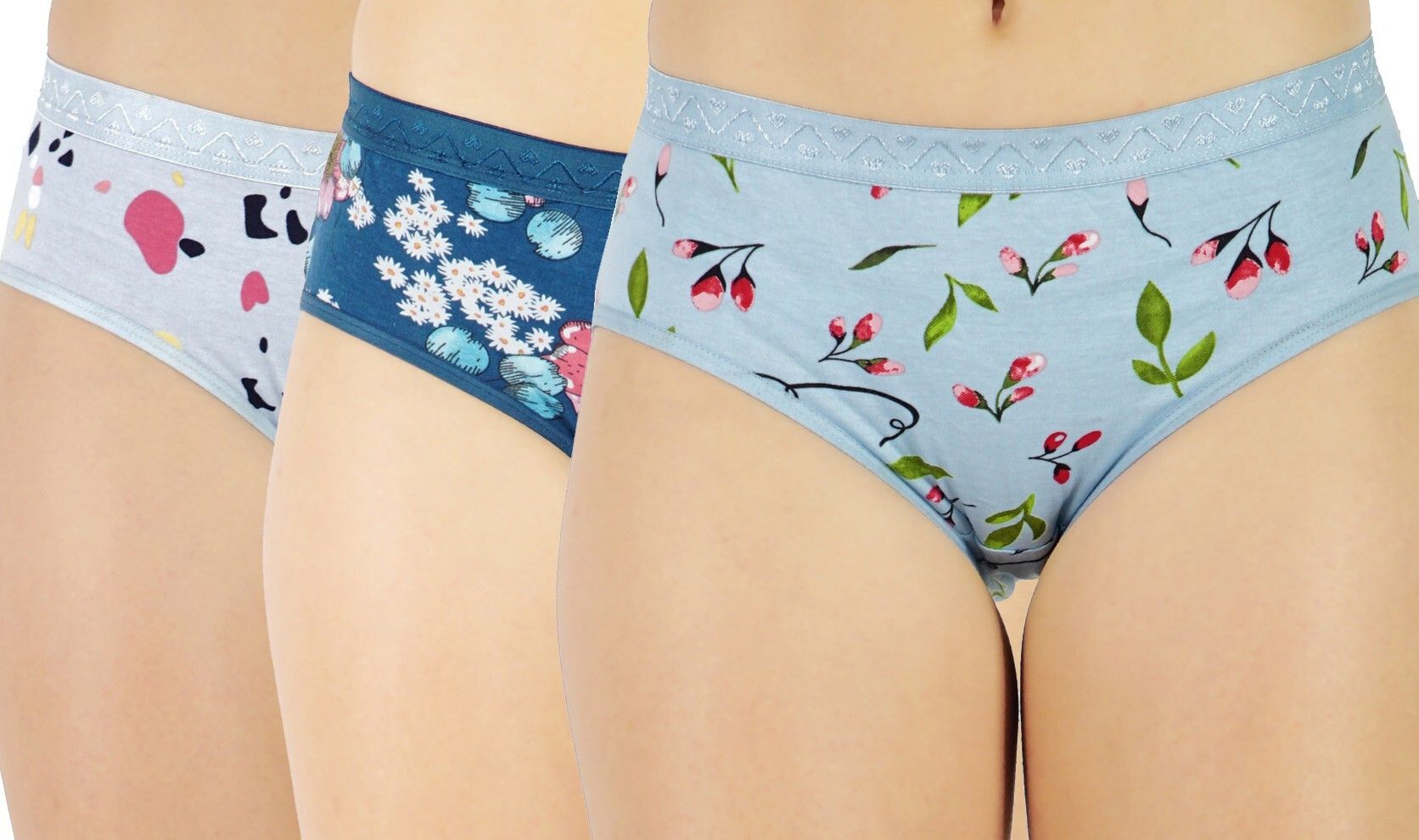 ladyland Pack of 3 Women Hipster Multicolor Panty-picture-0