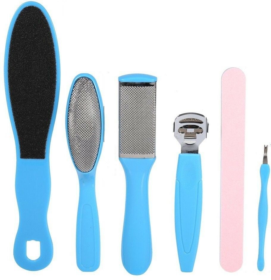 Foot File Set Dead Hard Skin Callus Remover Scraper Pedicure Rasp Tools Portable Cuticle Pusher Nail Foot Care Tool