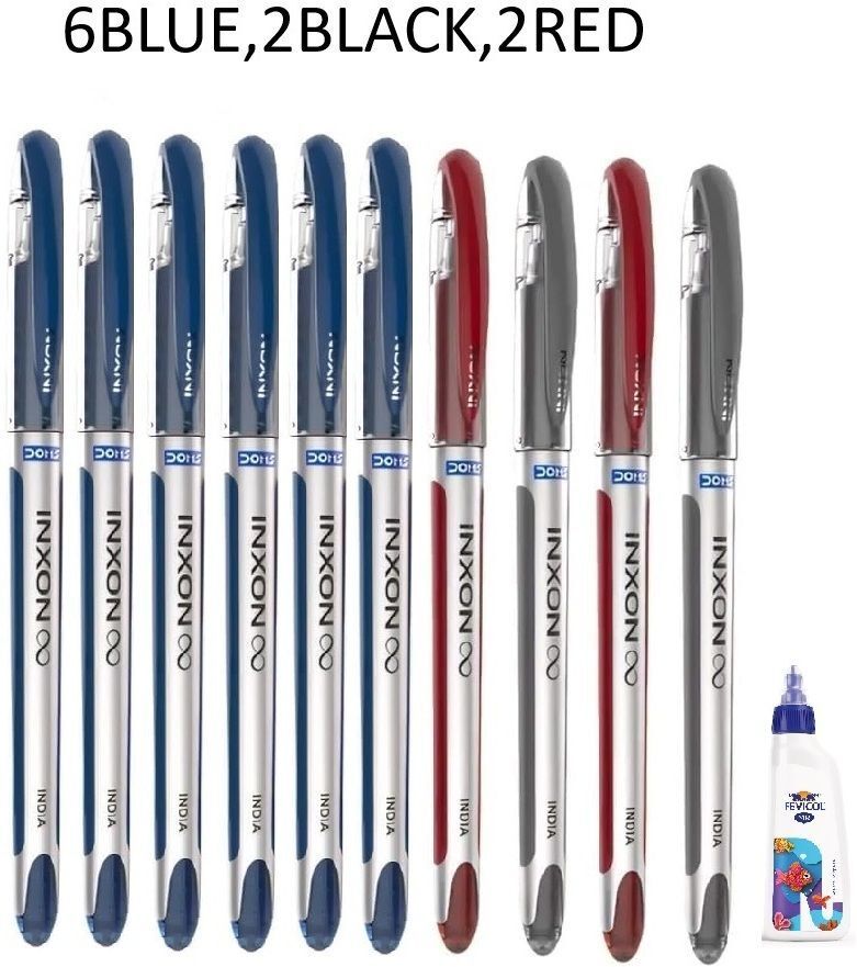 doms Inxon Blue Ball Pen| 0.7mm ULV Ink Technology FREE FEVICOL 20GM Ball Pen-picture-14
