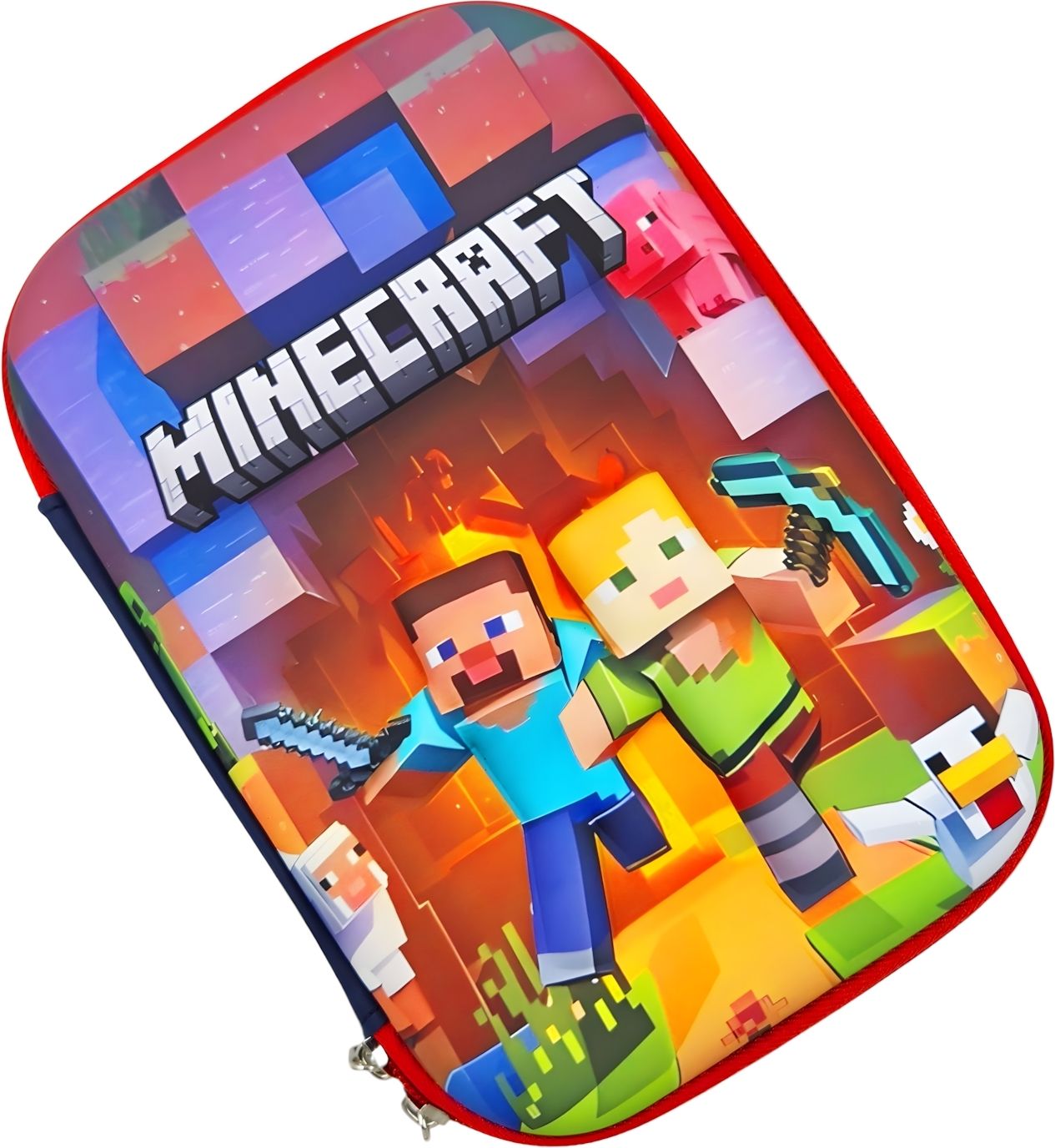 johnnie boy Kids Minecraft Zipper Pencil Case | Stylish 3D Cartoon School Pouch with Compartments Art EVA Pencil Box-picture-16