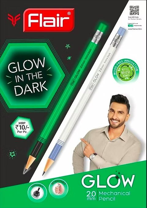 flair GLOW 2.0 MM LEAD PENCIL | PACK OF 10 WITH 1 SHARPENER & 1 ERASER INSIDE Pencil-picture-5