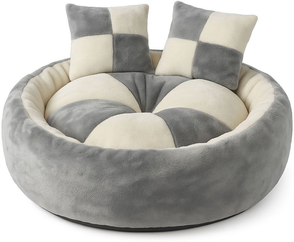 y & CreaUltra Soft Round Pet Bed with Cushioned Support Plush Dog & Cat Sofa Bed M Pet Bed-image-21