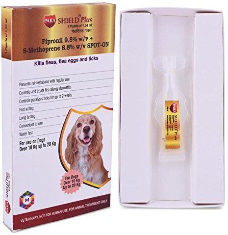 parashield Spot On Solution-Prevention & Treatment of Ticks, Fleas & Chewing-10-20 KG Dogs 1.34 ml Pet Coat Cleanser-picture-16