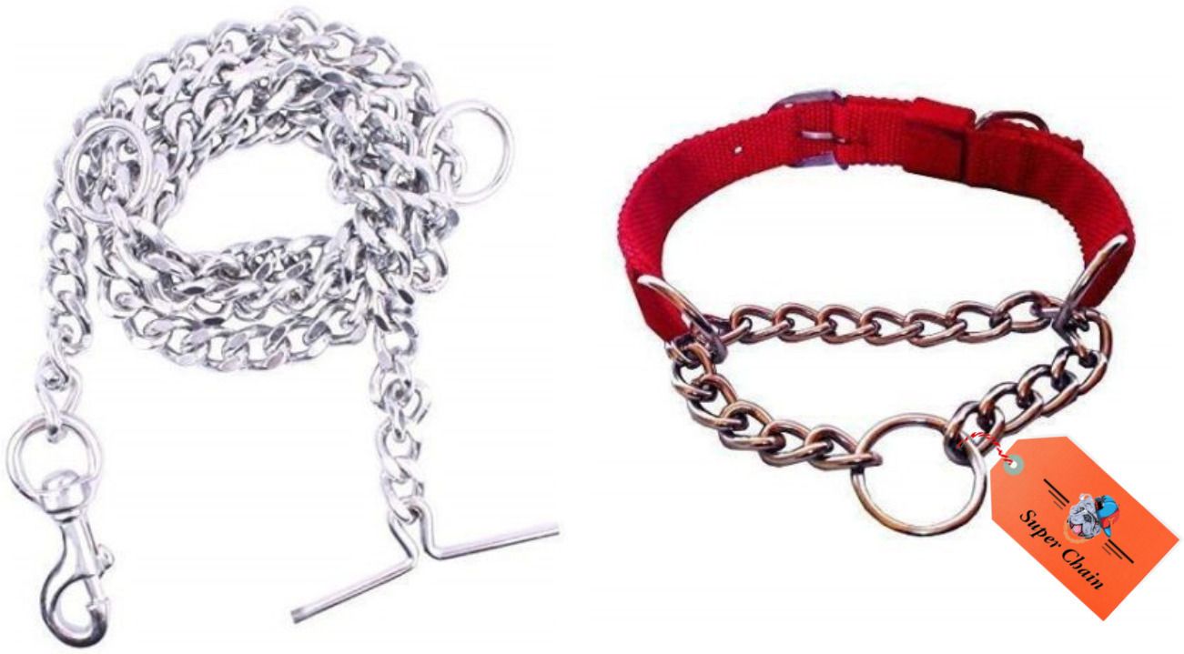 super CHAIN Pet Nylon 1 inch Dog Choke Chain Collar With Steel Dogs Chain Dog Collar & Chain-picture-8
