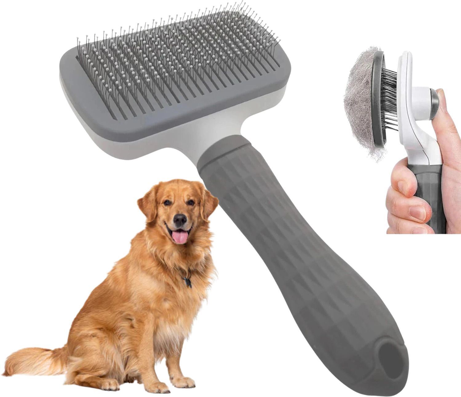 paws samrat Rectangle Sleeker Thin Pin Sleeker Comb Brush (Color may vary)) Slicker Brushes for Dog & Cat, Rabbit-picture-3