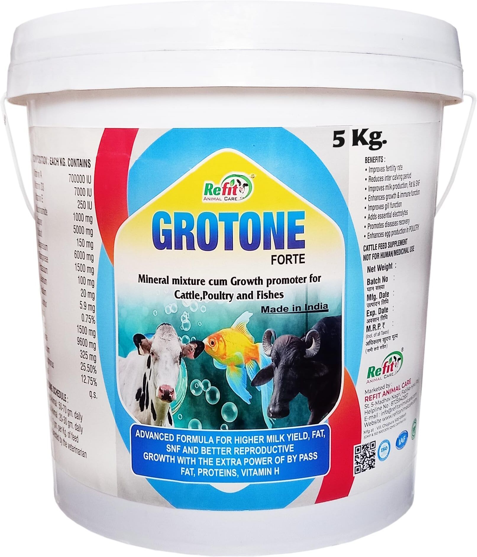 Chelated Mineral Mixture For Cow, Cattle, Pig, Fish, Poultry & Livestock,Grotone Pet Health Supplements-image-35